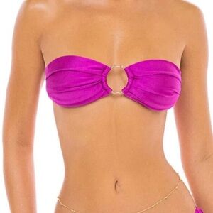 ENEZ Fuschia pink Frida bandeau Bikini top w/gold ring
NEW with tags Size large